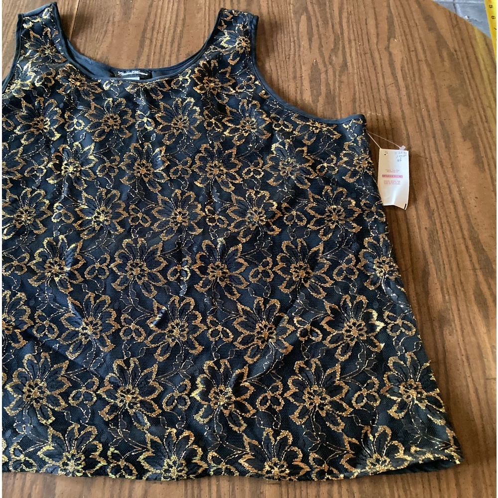 Black vest with gold flowers from Catherine’s Gianna woman size 22